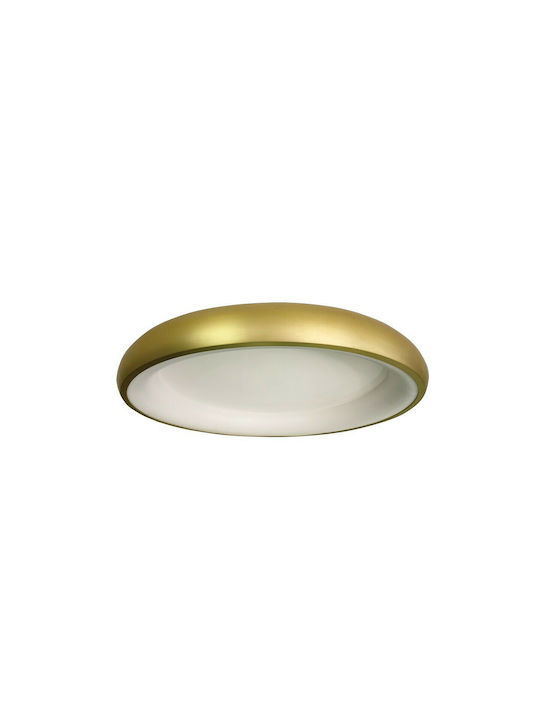 VK Lighting VK/04416CE/GD/W/46 Μοντέρνα Μεταλλική Πλαφονιέρα Οροφής με Ενσωματωμένο LED σε Χρυσό χρώμα 46cm